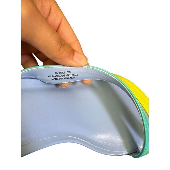 Chelsea and Violet Holli Patent Color Block Ankle Strap Sandals Size 9 - Picture 6 of 9